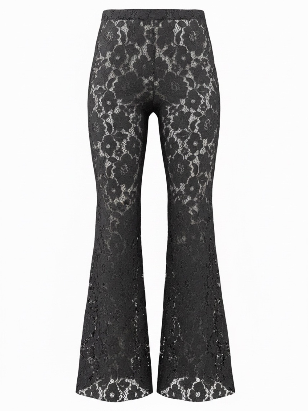 Black Lace Flared Pants